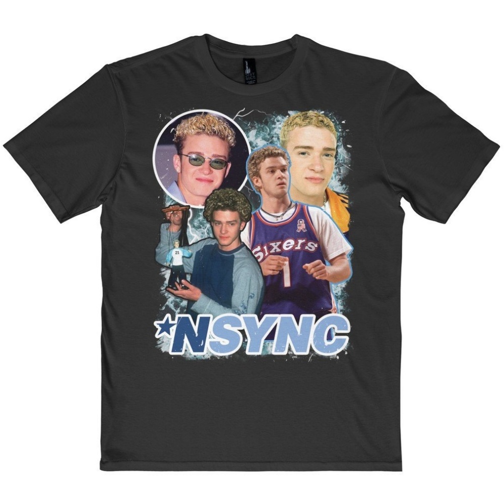 Vintage Style Black Nsync Timberlake Tee